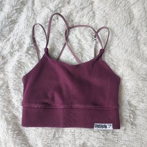 Gymshark slounger bralette plum purple ribbed stretchy size small